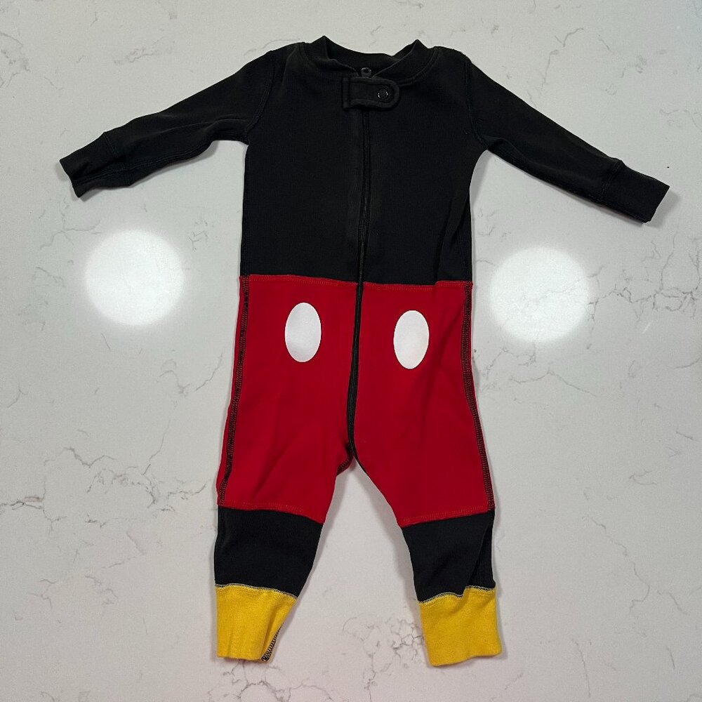 Hanna Andersson Mickey 2-Way Zipper Sleeper Pajama 3-6M